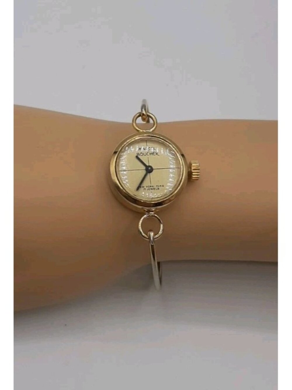 Marcel Boucher 17 Jewel Oval Bangle Watch Vintage Ladies 1980’s Working